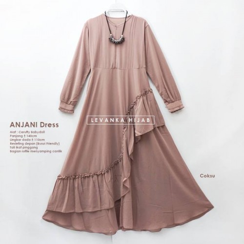 GAw-002 Anjani Dress - Gamis Polos Ceruti Babydoll